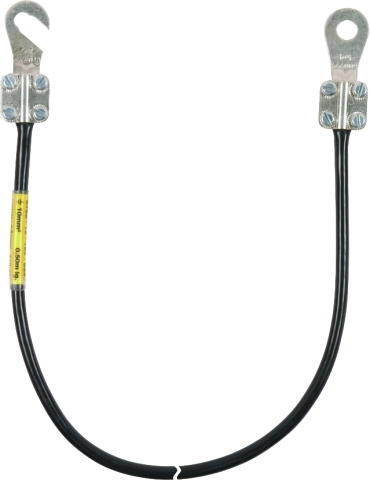 Заземляющий кабель с откр. наконечником M8/M10 и закр. наконечником М10 10мм² L=1,05м чёрный