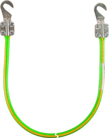 Заземляющий кабель с двумя открытыми наконечниками М8/М10 16мм² L=0,55м желто-зелёный