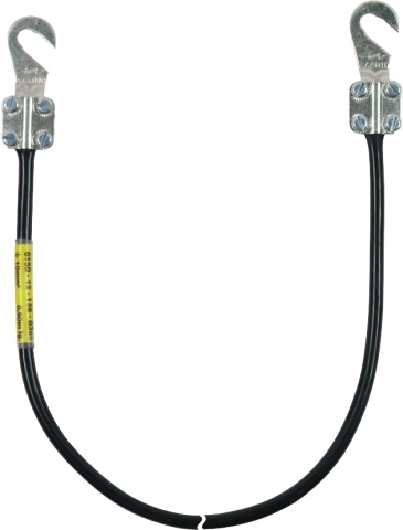 Заземляющий кабель с двумя открытыми наконечниками М8/М10 16мм² L=0,35м чёрный